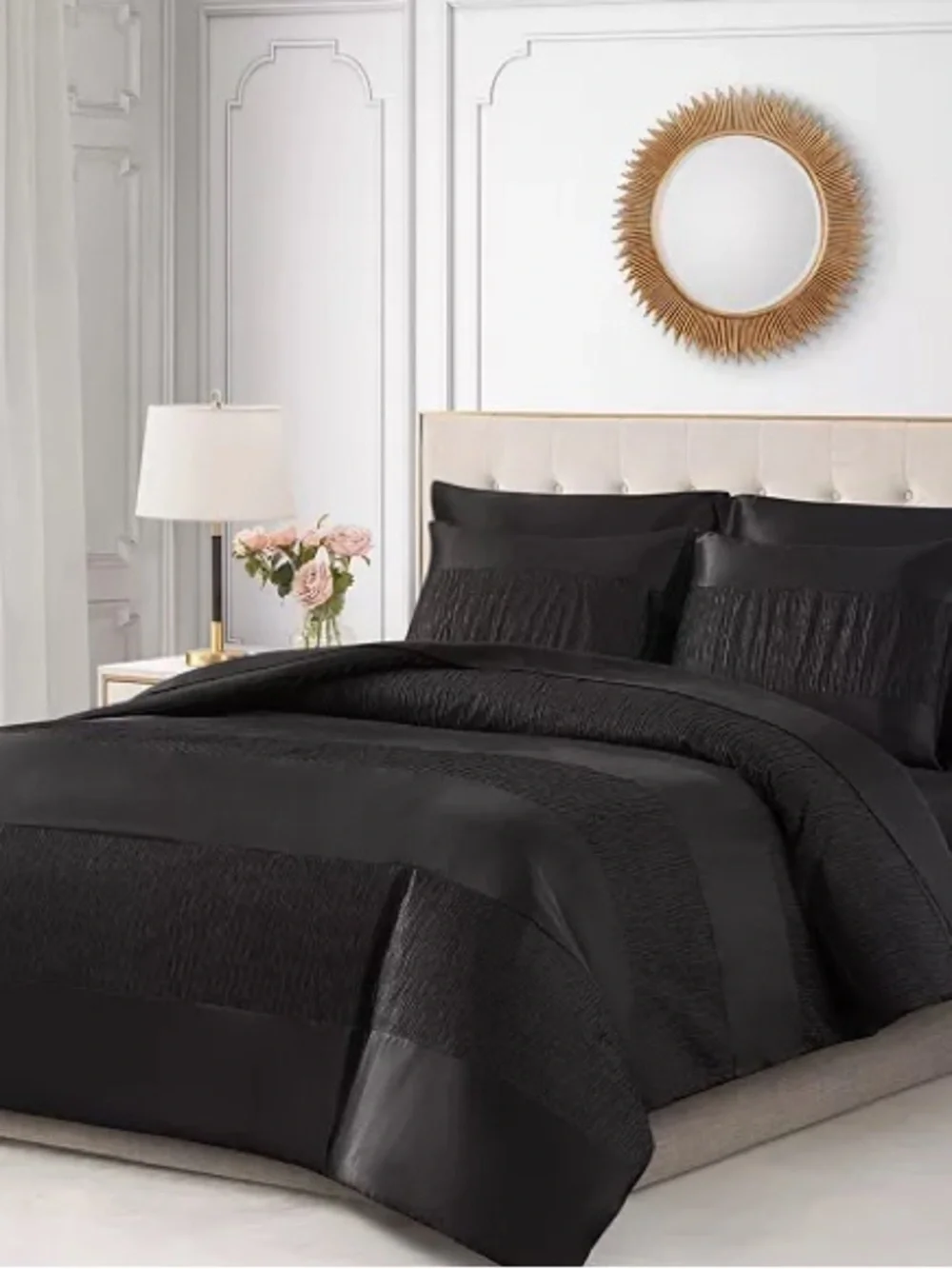 New Juicy Couture Black Full Queen Duvet Two Sham Set 90 x 90